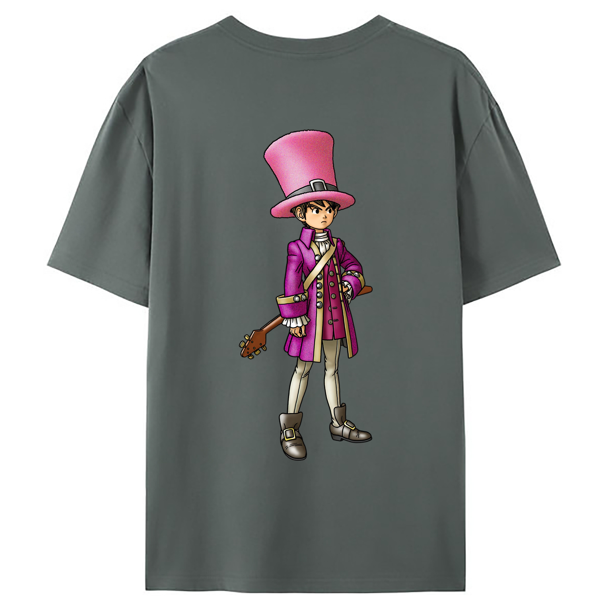 （画像用） ドラゴンクエスト Doragon Kuesuto Dragon Quest 綿100％ メンズ半袖Tシャツ（バックプリント） 通気性